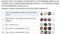 Serviciul militar obligatoriu: sondaj Facebook